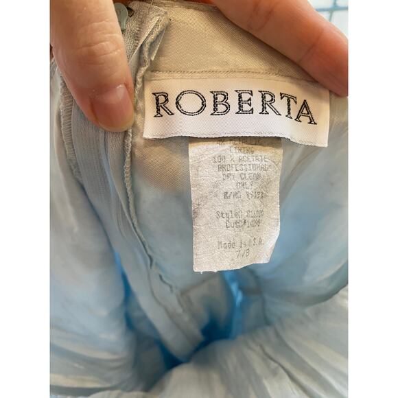 vintage 1990s ice blue prom dress corset top chiffon skirt s/m 90s formal 27 - Picture 2 of 11